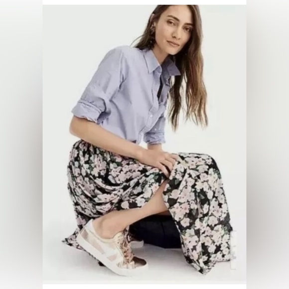 JCrew Chiffon Point Sur floral maxi skirt - Picture 1 of 11